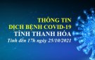 COVID-19 CẬP NHẬT LÚC 17H00, NGÀY 25/10/2021