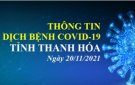 Thông tin  dịch bệnh Covid 19 trên địa bàn tỉnh Thanh Hóa ngày 20/11/2021