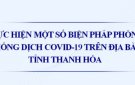 Công văn của Chủ tịch UBND tỉnh Thanh Hoá: Thực hiện một số biện pháp, phòng chống dịch COVID-19