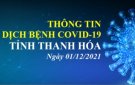 Thông tin dịch bệnh COVID-19 ngày 01/12/2021 trên địa bàn tỉnh