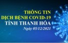 Thông tin dịch bệnh COVID-19 ngày 05/12/2021 trên địa bàn tỉnh