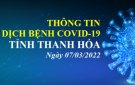 Thông tin dịch bệnh COVID-19 ngày 07/03/2022 trên địa bàn tỉnh