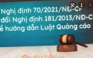 Sửa đổi, bổ sung một số điều của Nghị định số 181/2013/NĐ-CP ngày 14 tháng 11 năm 2013 của Chính phủ quy định chi tiết thi hành một số điều của Luật Quảng cáo